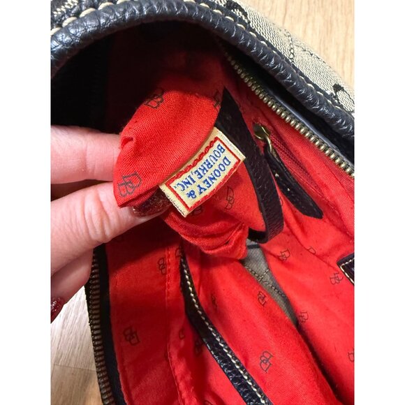 Vintage Dooney & Bourke Monogram Hobo Bag Canvas Matching Wallet - Picture 10 of 16